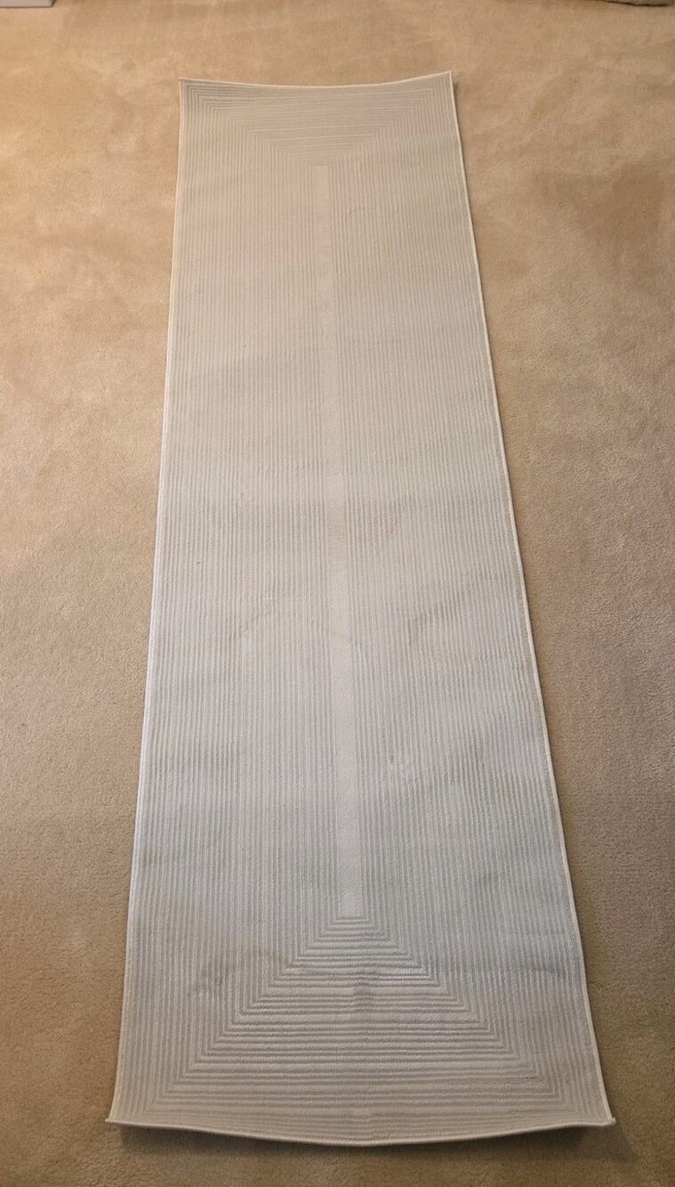 Calvin Klein Luminosity Area Rug Runner 2'3" x 7'6" Ivory CK032 LMT02 NWT
